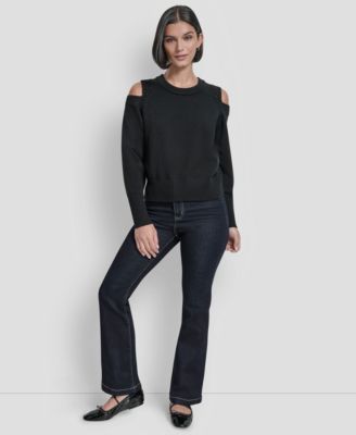 Women's Long Sleeve Shoulder Cutout Sweater