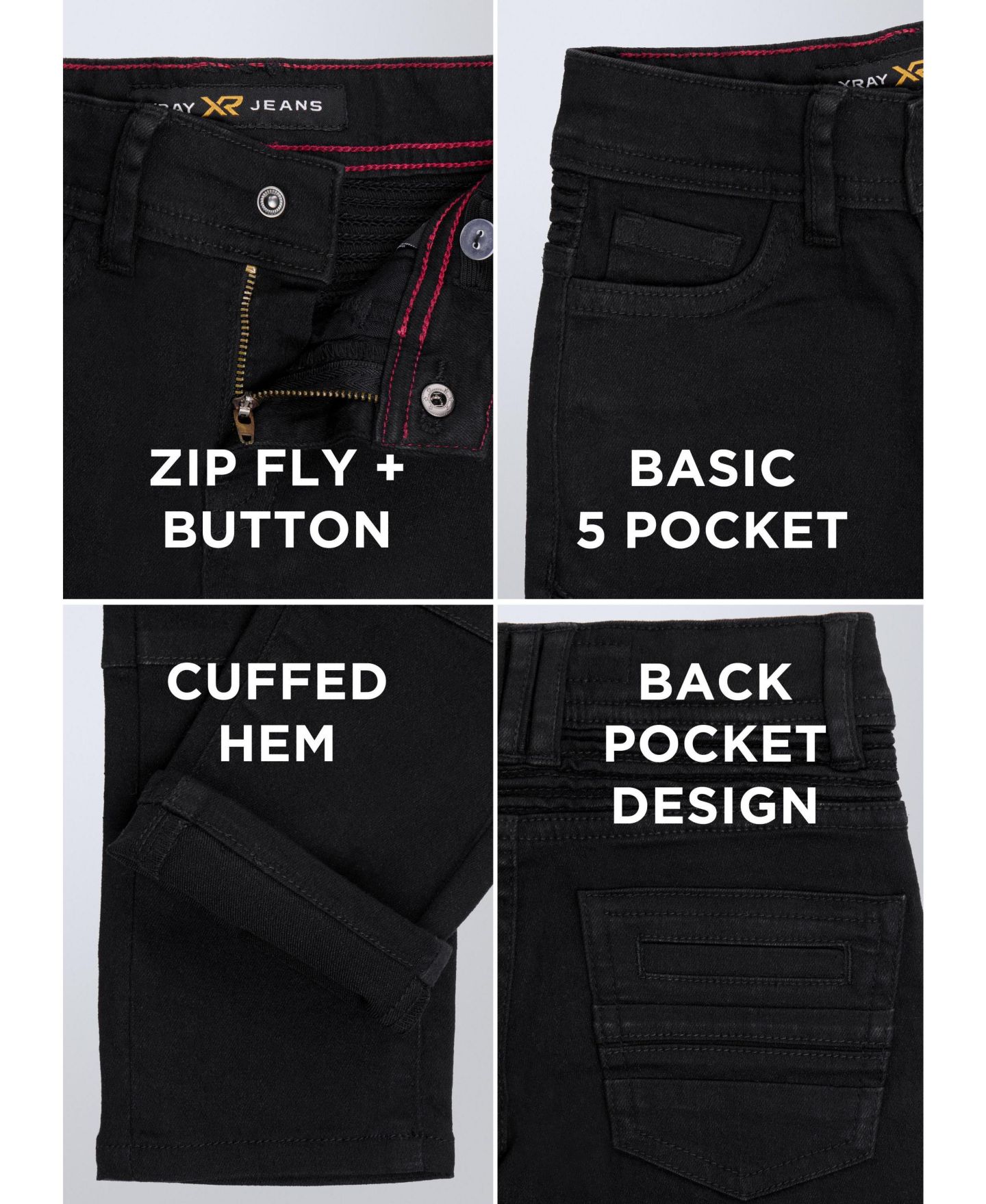 Джинсы XRAY Moto Jeans 2T-4T для мальчиков-малышей, цвет: Чёрный — фото 3