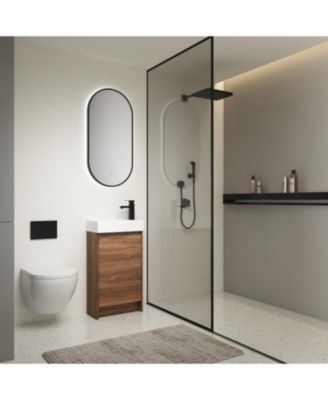 18 Inch Freestanding Vanity with Sink and Soft-Close Doors for Small Bathrooms