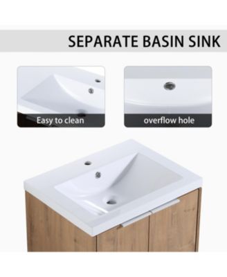 24 Inch Floating Bathroom Vanity with Sink and Soft-Close Doors for Small Spaces