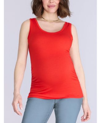 Maternity Scoop Neck Side-Ruched Tank Top - Motherhood