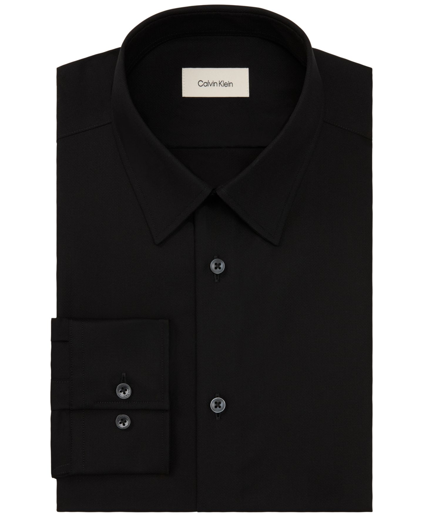 Мужская рубашка Calvin Klein Multi-Stretch Non-Iron Shirt, Slim Fit, цвет: Чёрный — фото 3