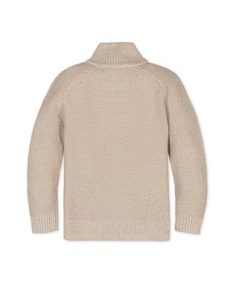 Boys Organic Long Sleeve Full Zip Raglan Mock Neck Sweater