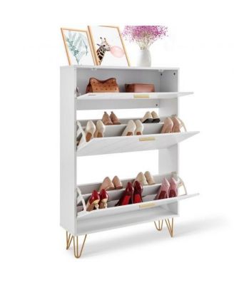 Shoe Cabinet with 3 Flip Drawers, Freestanding Entryway Organizer for Boots and Heels