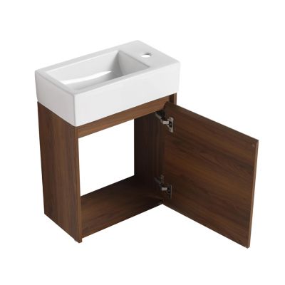 18 Inch Floating Vanity with Single Sink for Compact Bathroom Spaces