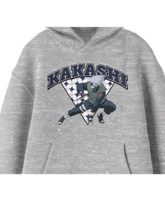 Classic Kakashi Fighting Stance Youth Heather Gray Graphic Hoodie-Small