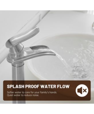 Waterfall Single Hole Single Handle Bathroom Vessel Sink Faucet with Pop-Up Drain Assembly