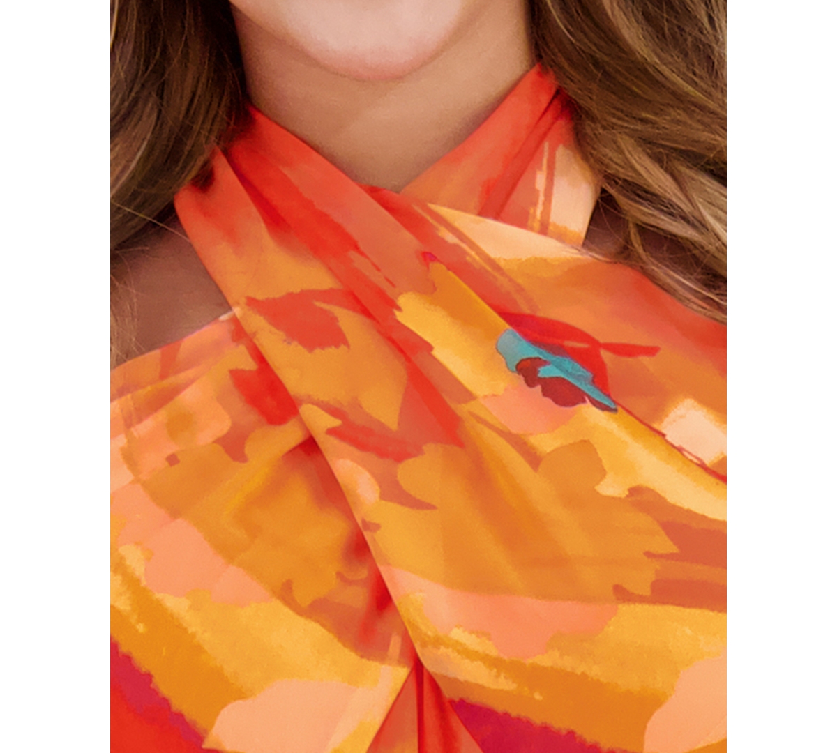 London Times Plus Chiffon Printed Dress