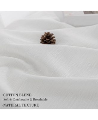 Cotton Blend Light Filtering Back Tab Curtains (2 Panels), 52"x108"