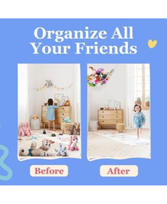 Toddler Stuffed Animal Net Hammock, Jumbo Extra Large Corner Hanging Toy Storage Organizer, White, 2 Pack