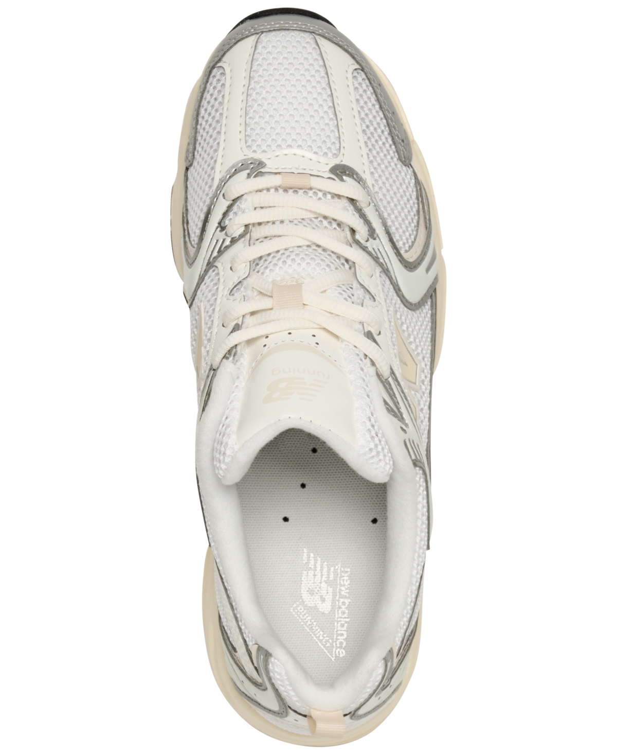 New Balance Mesh Rubber Sole Sneakers With Silver Accents In Gray
