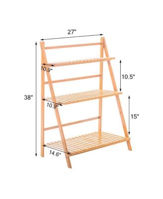 Introducing the Premium 3-Tier Bamboo Plant Stand,Durable, Space-Saving & Easy Assembly,Hanging Rack for Patio/Garden