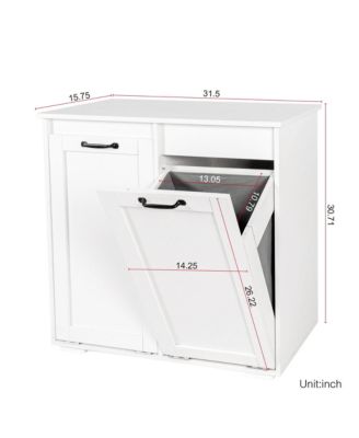 Laundry Cabinet with 2 Removable Liner Bags for Sorting and Storage