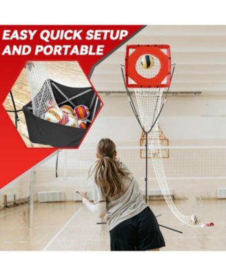 Volleyball Setter Trainer Net - Adjustable Angle & Height (8-13FT), Training Equipment for Serving, Spiking, Setting - Indoor & Outdoor