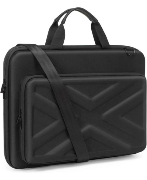 Сумка MOSISO Black Hard Shell Laptop Case - 15-15.6 Inch Computer, Compatible with MacBook, HP, Dell, Lenovo, Asus - 16 Inch Laptop Bag with Front Pocket, цвет: Чёрный