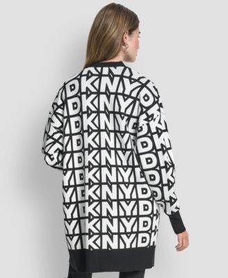 Women's Repeat Logo Open-Front Cardigan Sweater