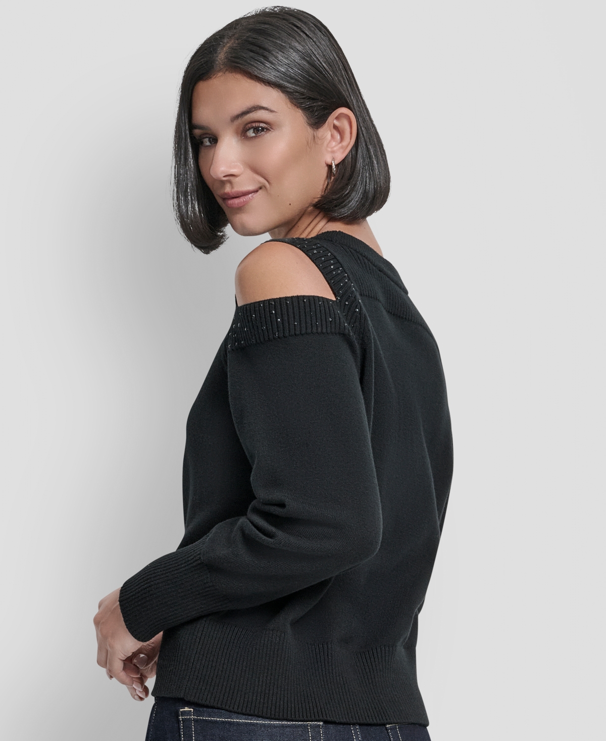 Dkny Women's Long Sleeve Shoulder Cutout Sweater