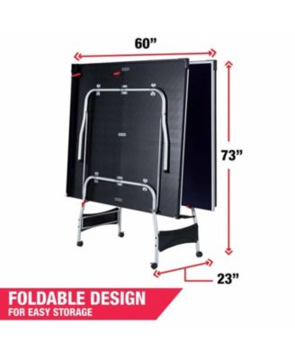 Official Tournament Size Ping Pong Table in Blue with Net, Paddles, and Balls