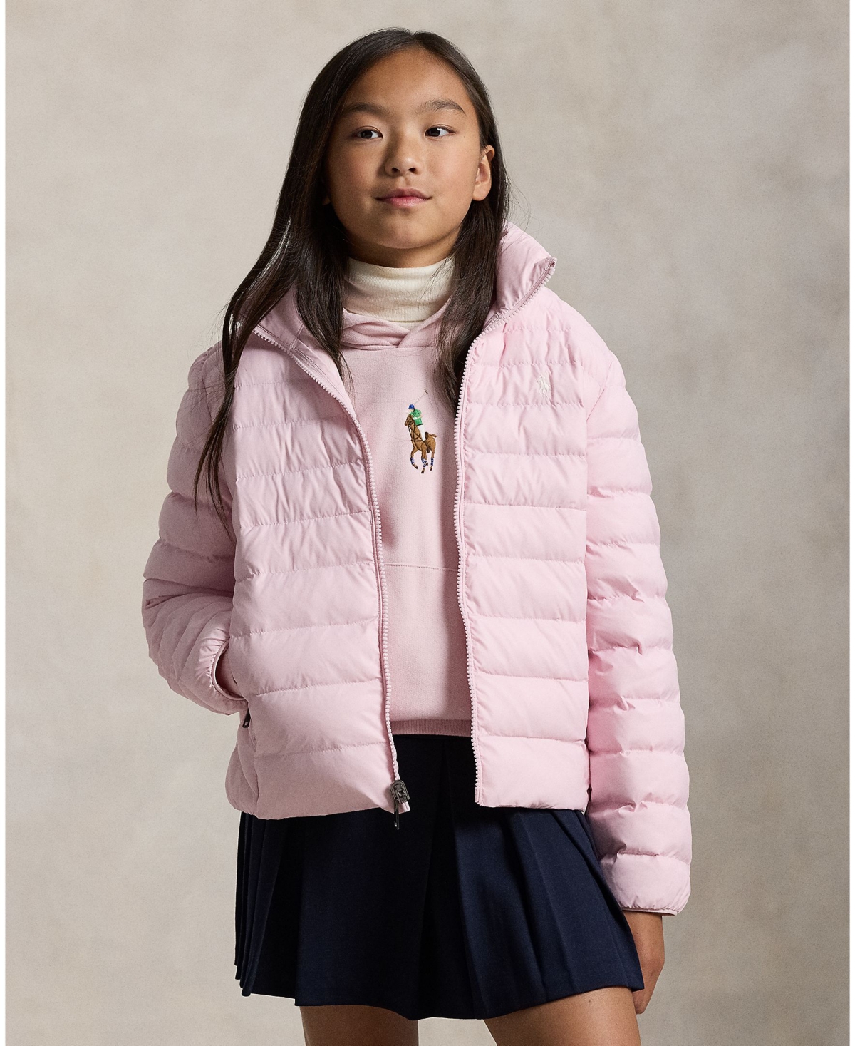 Polo Ralph Lauren Quilted Bomber Jacket In Pink