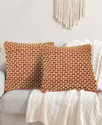Jada Jute 2-Pc. Decorative Pillows Set, 18" x 18"