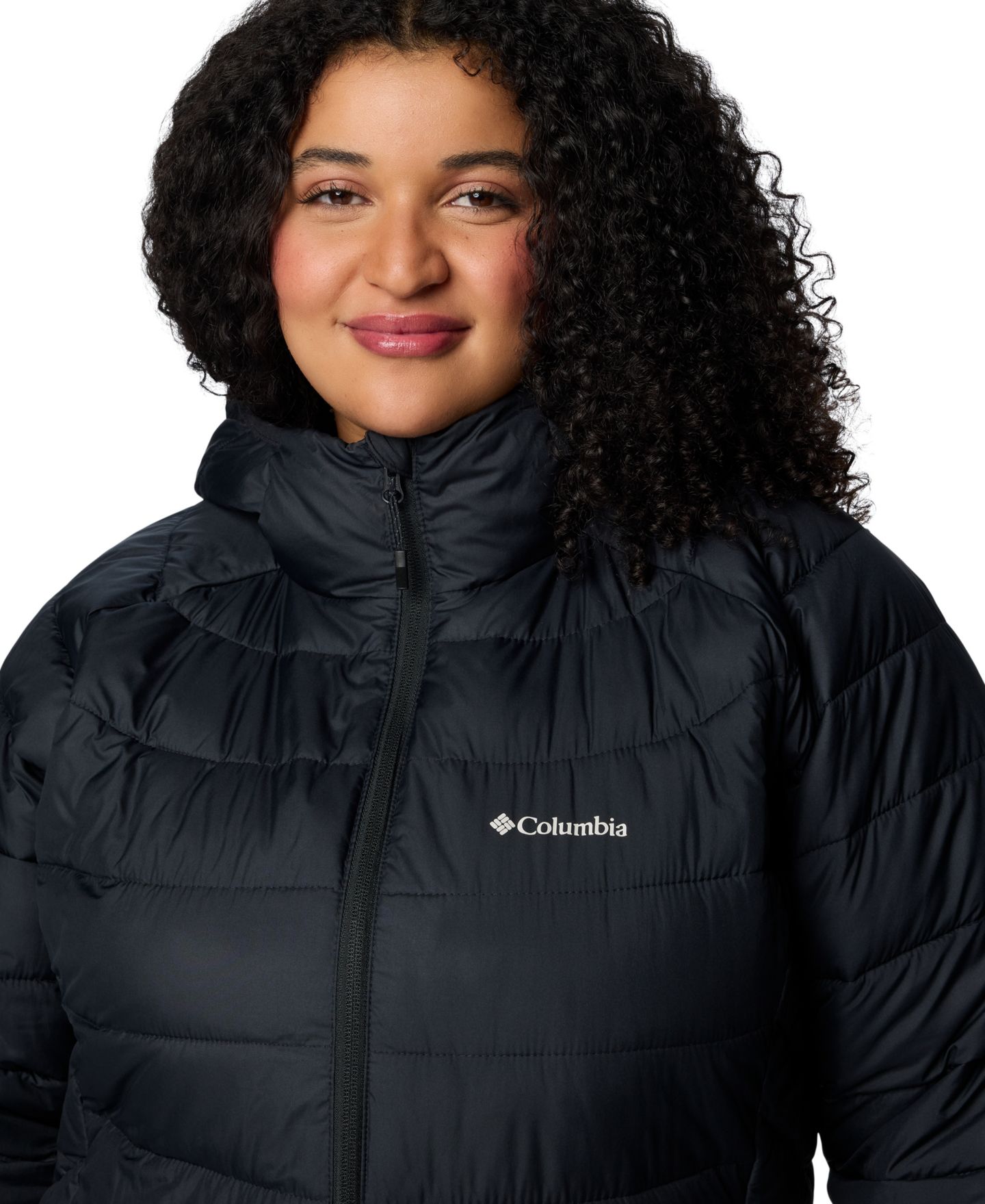 Женское пальто Columbia Plus Size Powder Lite II Mid, цвет: Чёрный — фото 6