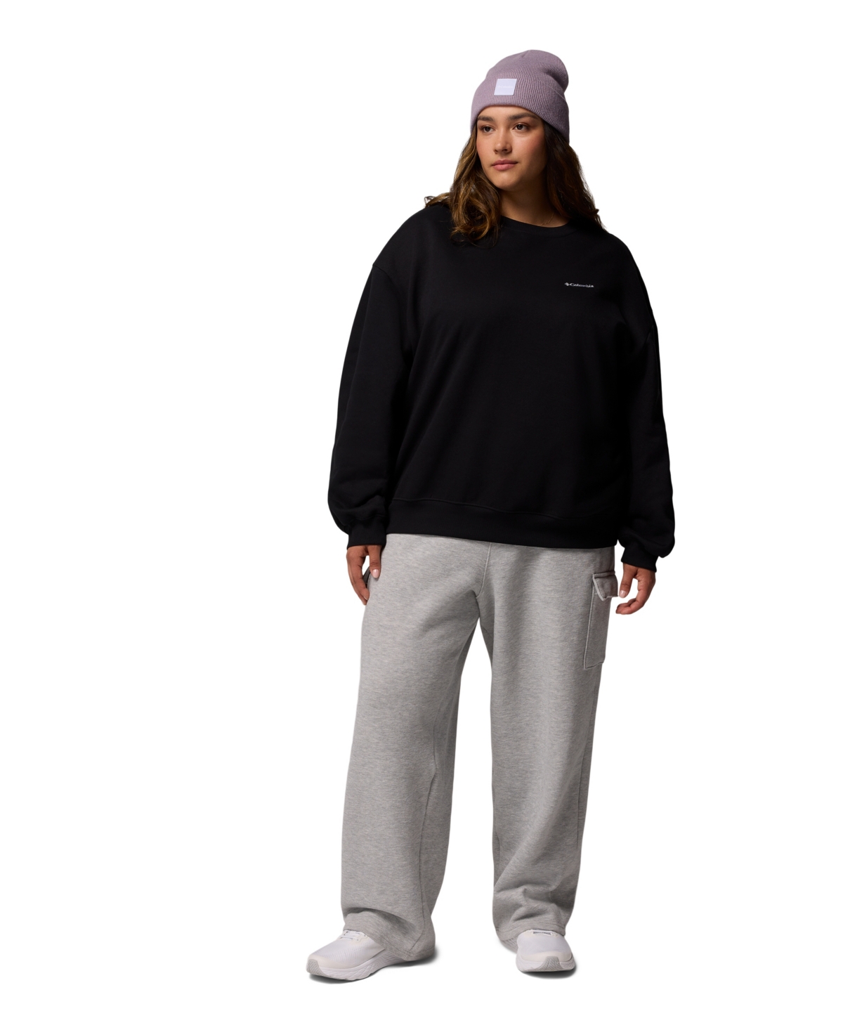Columbia Plus Size Aldermore Fleece Cargo Pants In Black