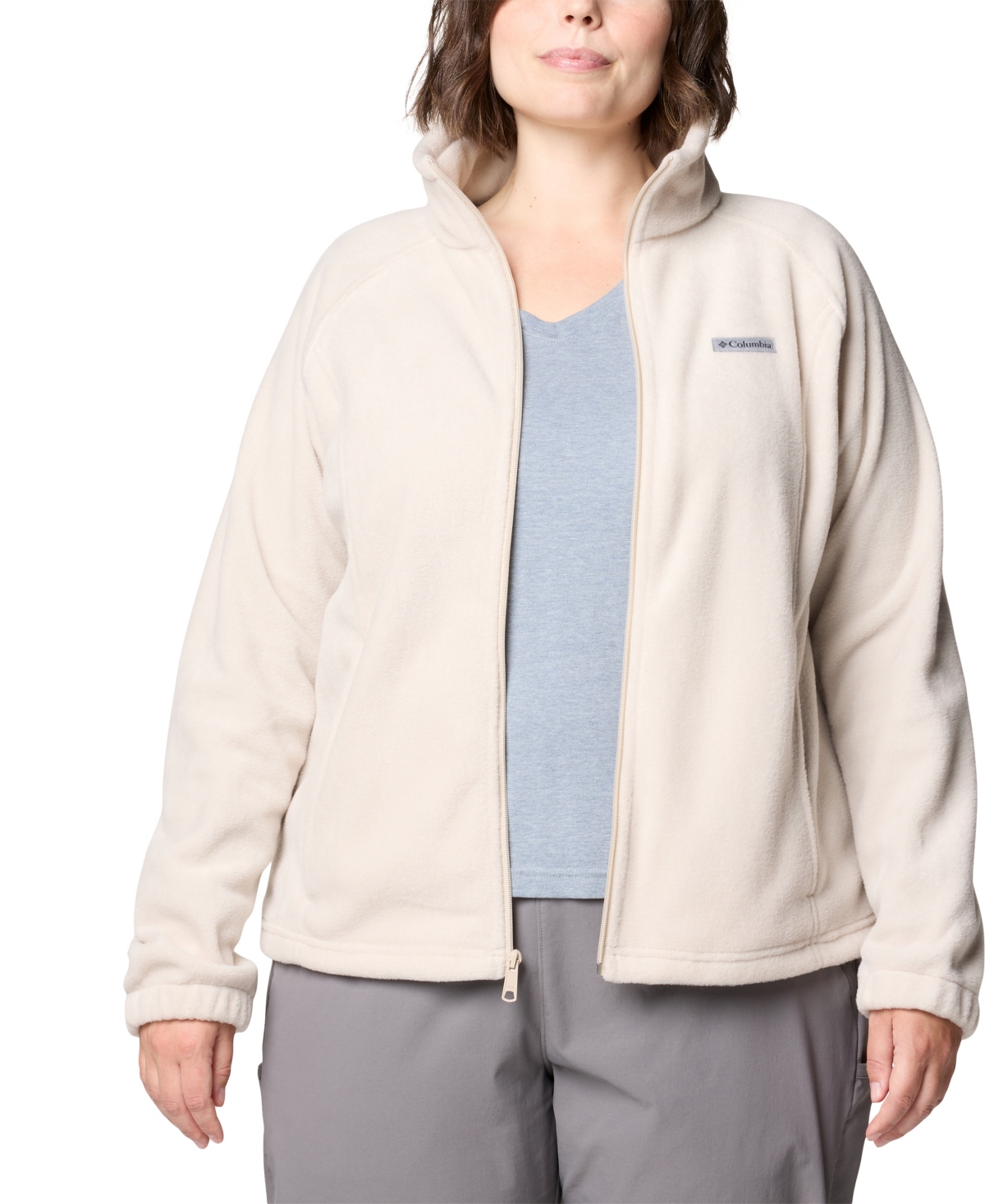 Columbia Plus Size Benton Springs Fleece Long Sleeve Jacket In Neutral