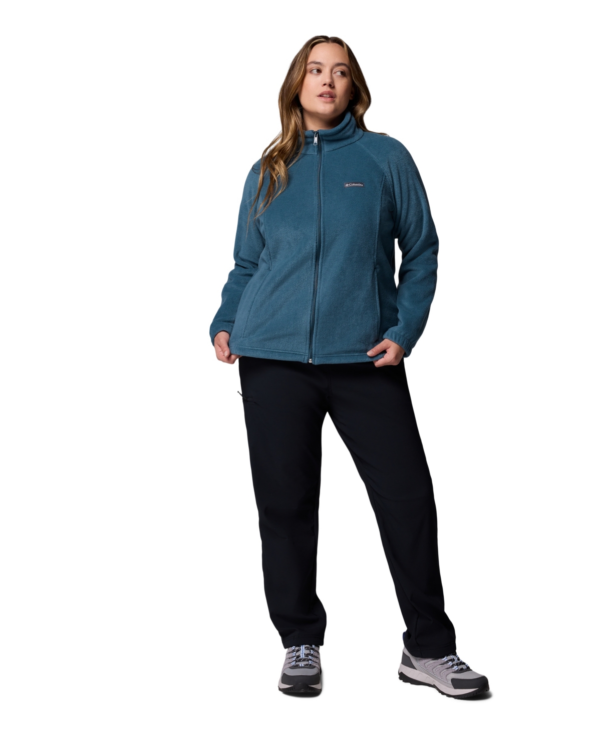Columbia Plus Size Benton Springs Fleece Long Sleeve Jacket In Blue