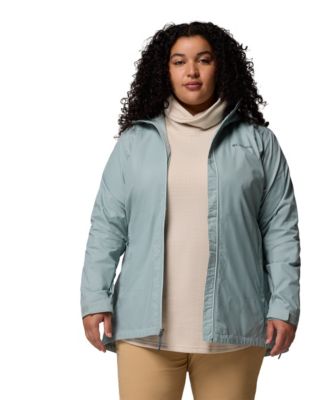 Plus Size Switchback Lined Long Zipper Jacket