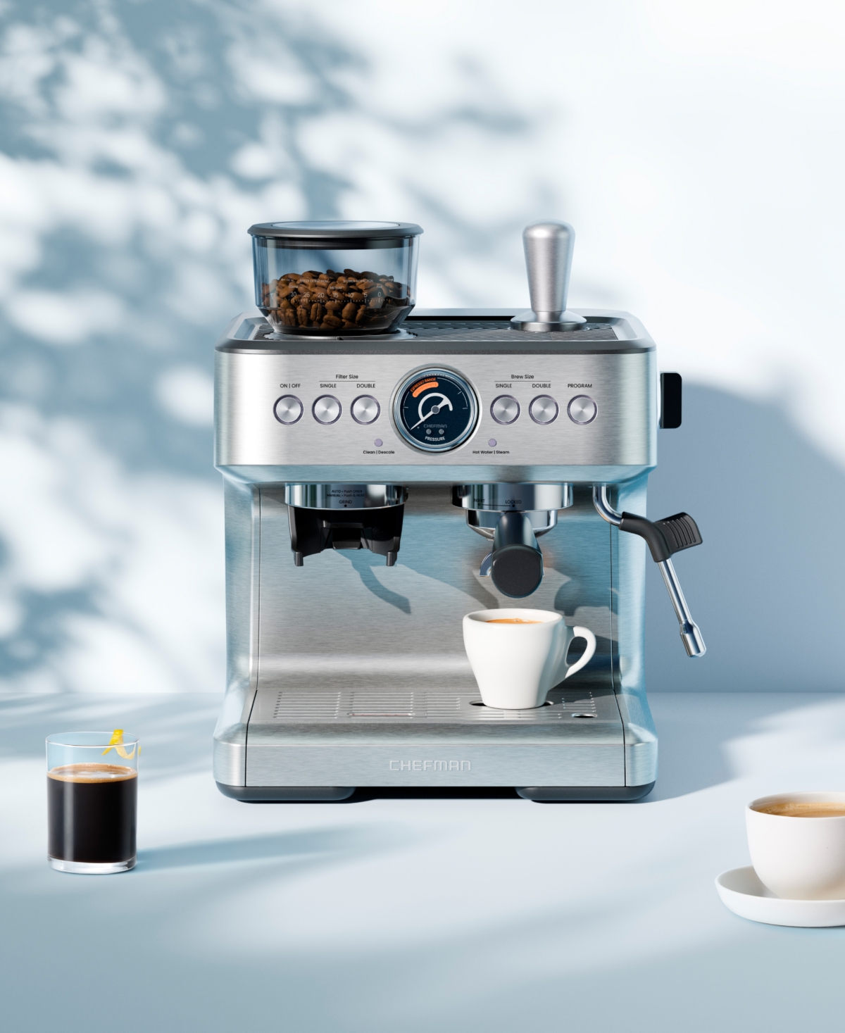 Chefman Crema Supreme Espresso Machine In Silver