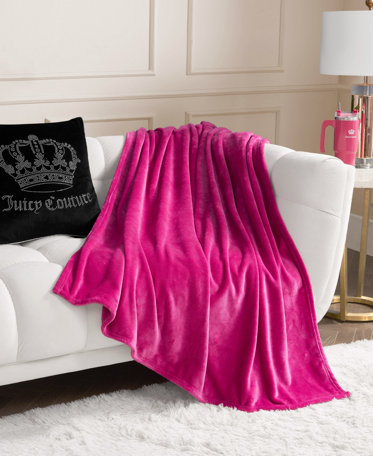 Juicy Couture Plush Throw, 50" X 70" In Pink