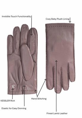 Women`s Hand-sewn Premium Lamb Leather Touchscreen Gloves "MILLIE"