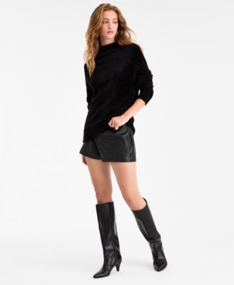 Women's Mock-Neck Fuzzy Sweater, Macy's Exclusive