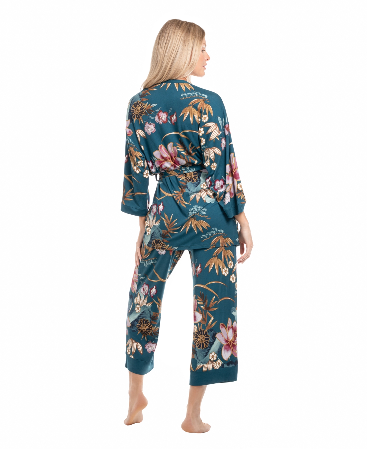 Linea Donatella Women's Knit Mihoko 3pcs Travel And Sleep Pajama Set In Multi