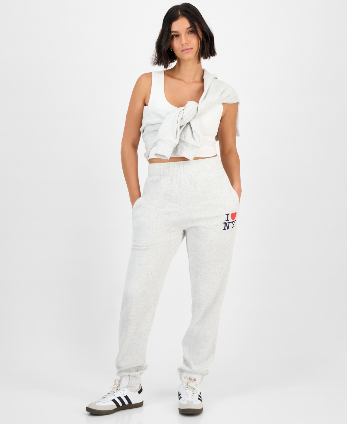 Grayson Threads, The Label Juniors' I Love Ny Fleece Joggers In White