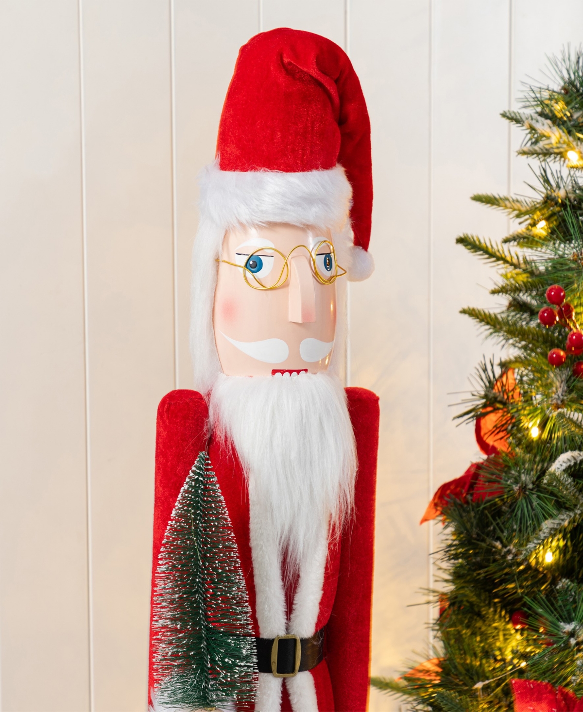 Glitzhome 42" Wooden Christmas Santa Nutcracker In Multi