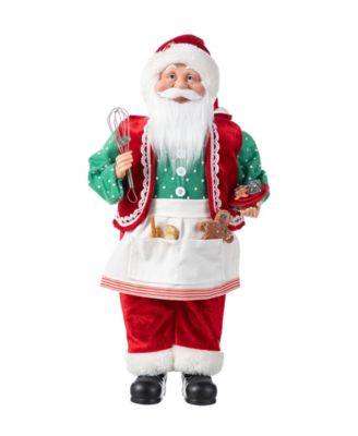 18" Faux Fur Christmas Chef Santa Figurine