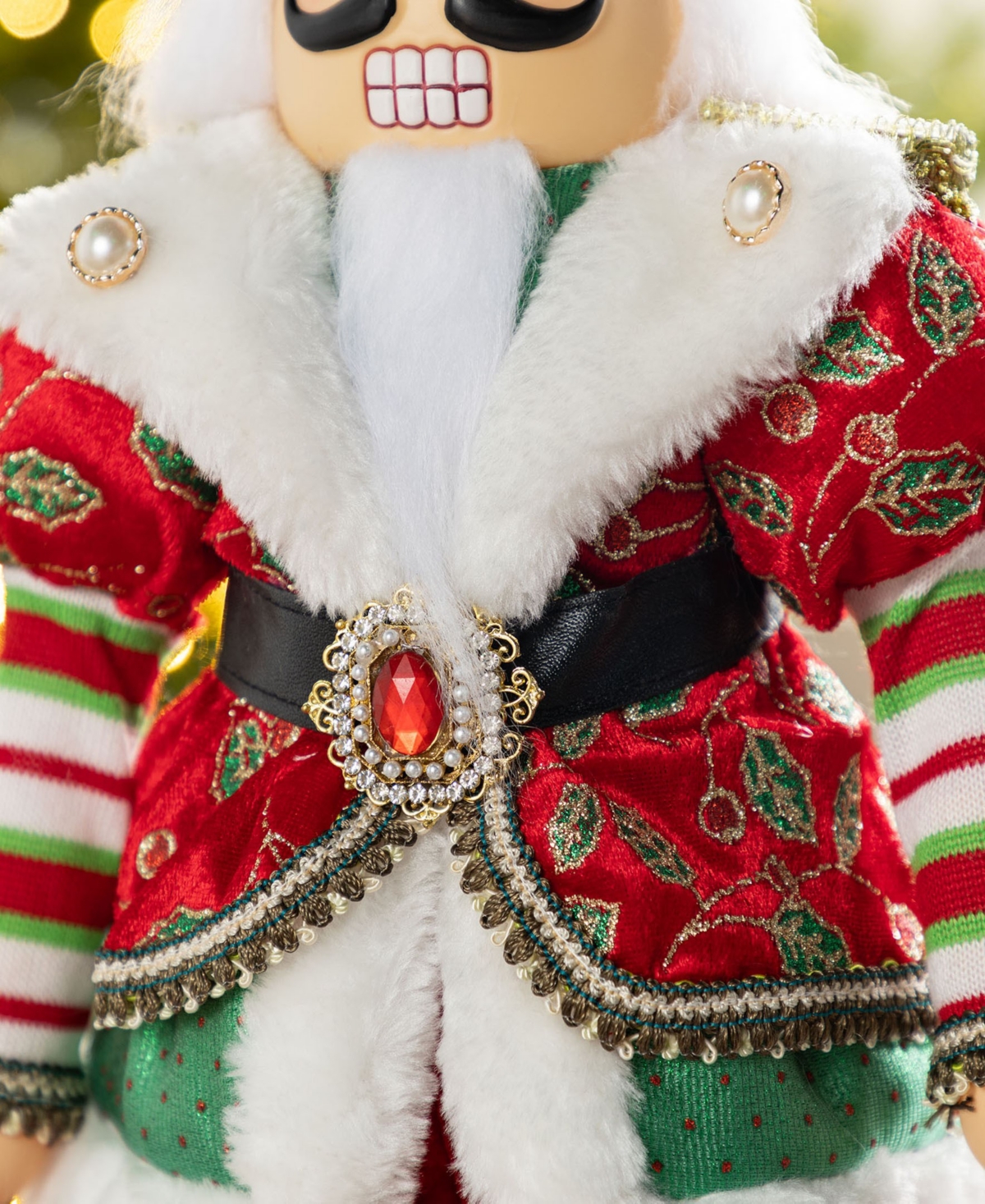 Glitzhome 20" Faux Fur Christmas Nutcracker Figurine In Multi