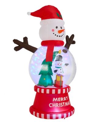8" Lighted Inflatable Snowman Globe Scene D&eacute;cor