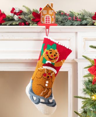 21" Hooked Gingerbread Man Christmas Stocking