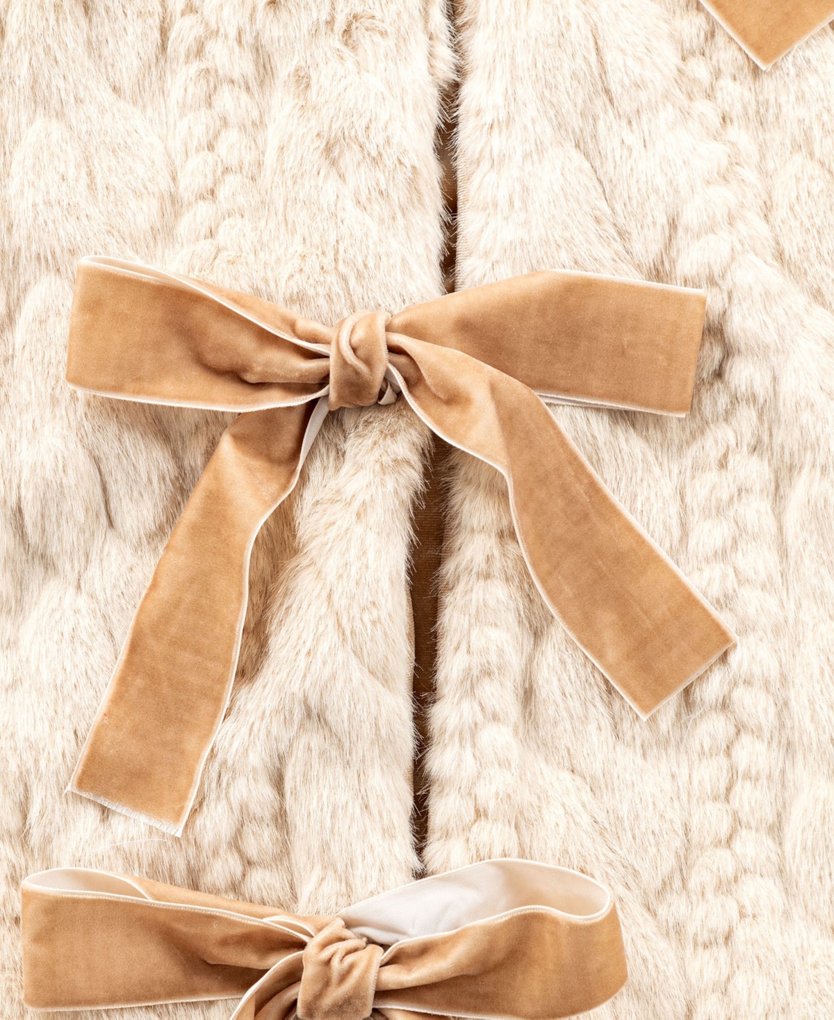 Glitzhome Twisted Faux Marten Fur Christmas Stockings With Bow, Set Of 2 In Multi