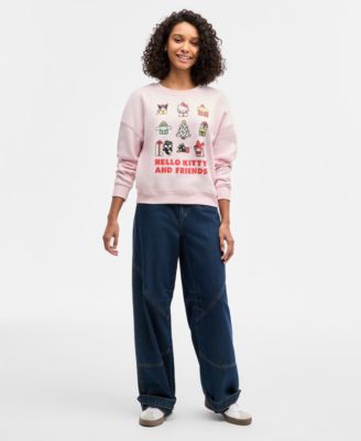 Juniors' Hello Kitty Christmas Grid Fleece Sweatshirt