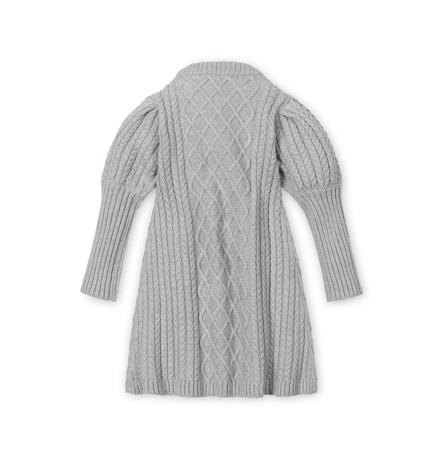 Платье Hope & Henry Organic Long Sleeve Mock Neck Button Placket Sweater Dress для девочек-малышей, цвет: Серый меланжевый — фото 2
