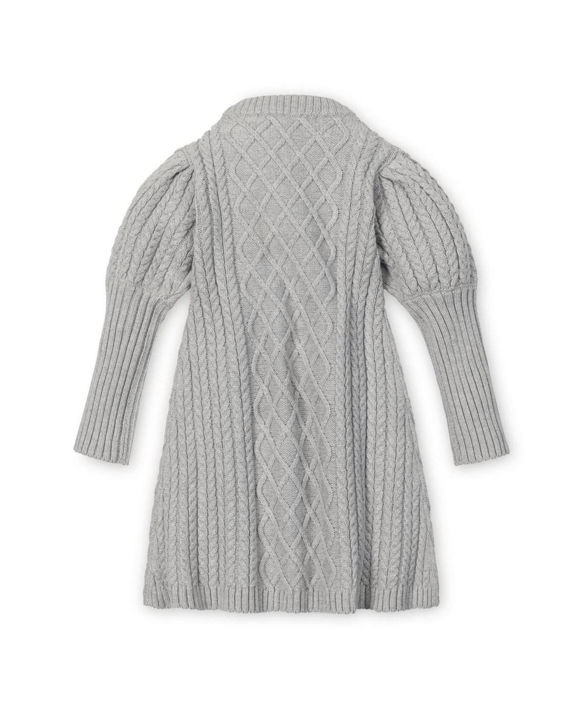 Hope & Henry Little and Big Girls' Organic Long Sleeve Mock Neck Button Placket Sweater Dress