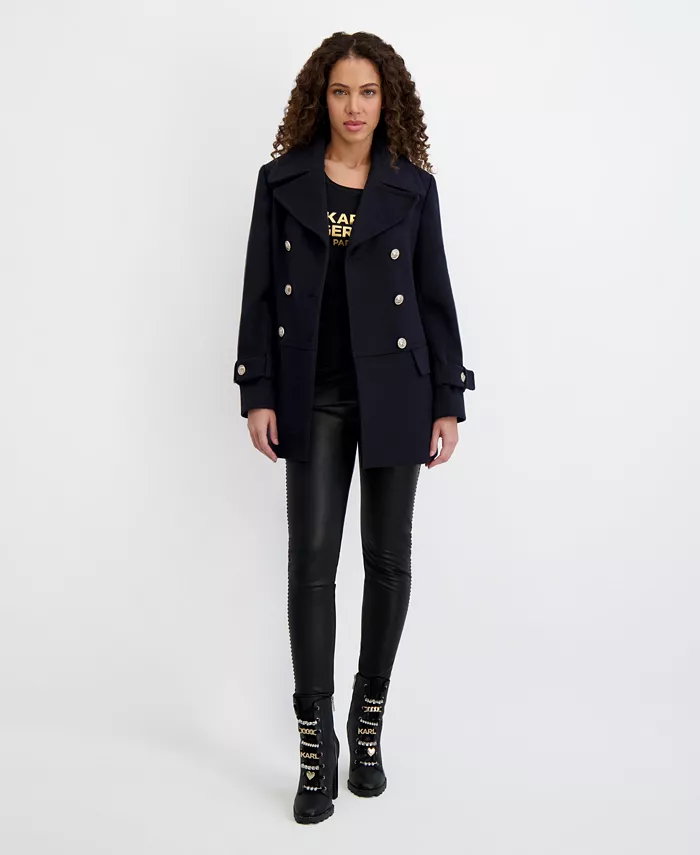 Women's Dropped Waist Peacoat - thumbnail 2