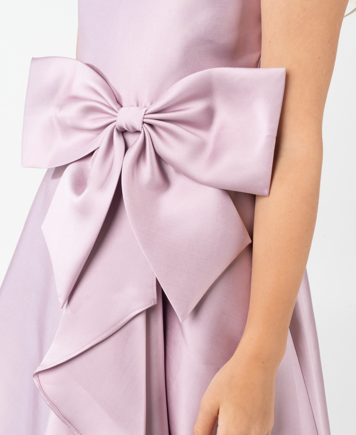 Rare Editions Big Girl Mikado Social Dress with Cascading Bow