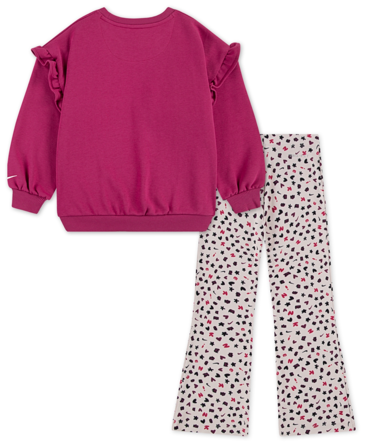 Nike Little Girls 2-piece Essentials Top And Allover Print Femme Leggings Set In Pink