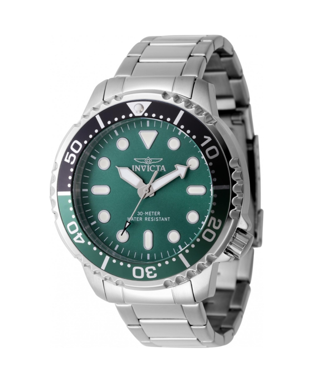 Invicta Men's 47220 Pro Diver Quartz 3 Hand Green Dial Watch