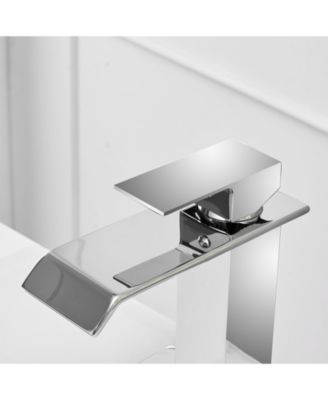 Waterfall Single Handle Single Hole Modern Drip-Free Lavatory RV Sink Bathroom Faucet