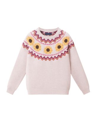 Toddler/Child Girls Oatmeal Sunflower Fair Isle Sweater w/Flare Legging Set